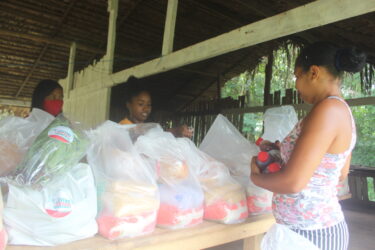 Jovens da comunidade Cento dos Calixtos organiza cestas agroecológicas para entregar as famílias carentes